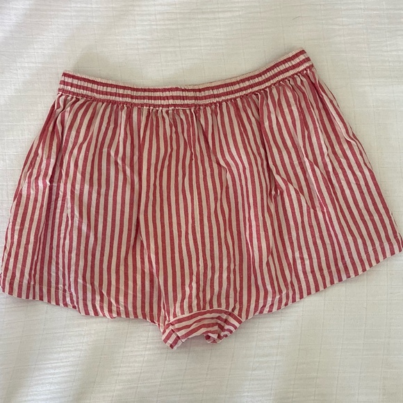 Christy Dawn Red and White Striped Women Shorts - Picture 3 of 4